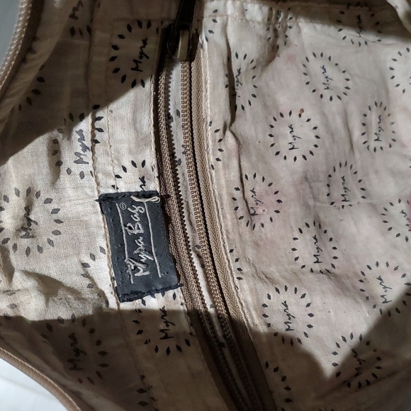 MYRA BAG LEATHER COWHIDE CANVAS WRISTLET CROSSBODY - Picture 6 of 8